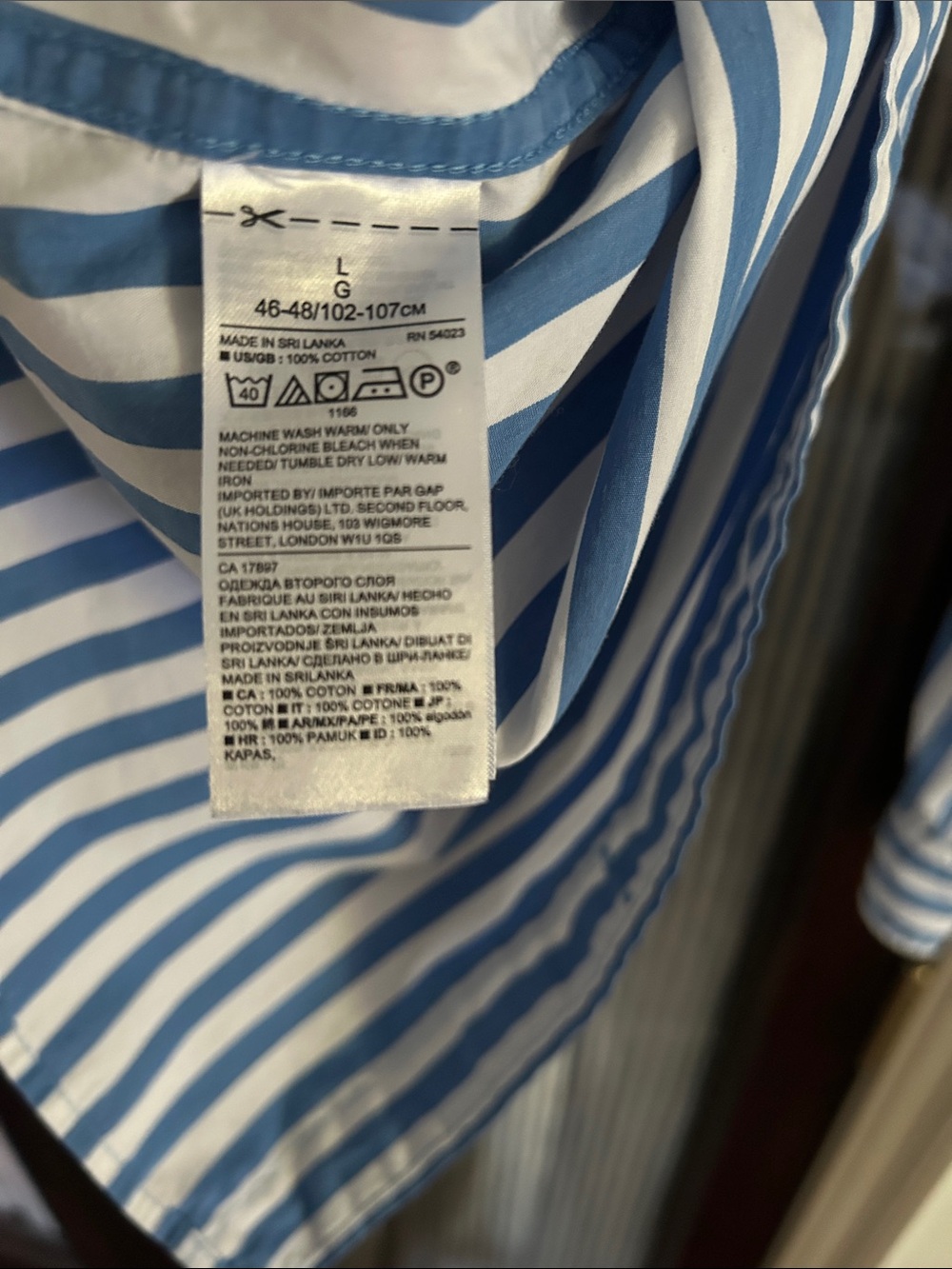 Banana Republic Blue and White Striped Dress Shirt - Picture 3 of 4